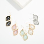 Wholesale metal Marble Acetate Filigree Drop Earring L