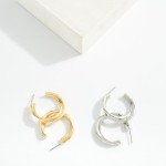 Wholesale layered Hammered Metal Hoop Earrings D