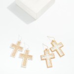 Wholesale metal Filigree Cross Drop Earrings L