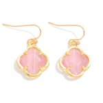 Wholesale acetate Metal Clover Drop Earrings L