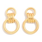 Wholesale layered Metal Circle Door Knocker Earrings L