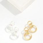 Wholesale layered Metal Circle Door Knocker Earrings L