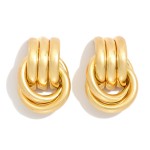 Wholesale metal Door Knocker Layered Hoop Drop Earring L