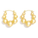 Wholesale graduated Metal Beaded Hoop Earrings L
