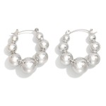 Wholesale graduated Metal Beaded Hoop Earrings L