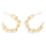Wholesale metal U Link Hoop Earrings D