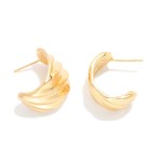 Wholesale ribbed Metal Hoop Earrings D