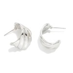 Wholesale ribbed Metal Hoop Earrings D