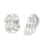 Wholesale ribbed Wavy Metal Post Drop Earrings L