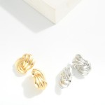 Wholesale ribbed Wavy Metal Post Drop Earrings L