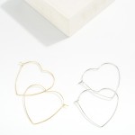 Wholesale metal Wire Heart Hoop Earrings D