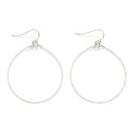 Wholesale hammered Metal Hoop Drop Earrings L