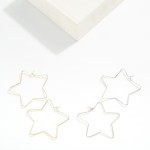 Wholesale metal Wire Star Hoop Earrings D
