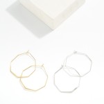 Wholesale metal Wire Hexagon Hoop Earrings D