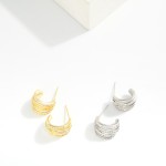 Wholesale layered Metal Rhinestone Hoop Earrings D