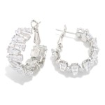 Wholesale metal Hoop Drop Earrings Glass Crystals D