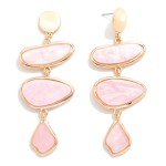 Wholesale linked Pearlescent Geometric Post Drop Earrings L