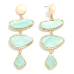 Wholesale linked Pearlescent Geometric Post Drop Earrings L