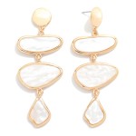 Wholesale linked Pearlescent Geometric Post Drop Earrings L