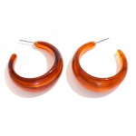 Wholesale tapered Acetate Hoop Earrings Gold Dipped Post D