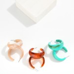 Wholesale tapered Acetate Hoop Earrings Gold Dipped Post D