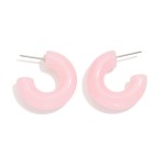 Wholesale chunky Acetate Hoop Earrings Gold Dipped Post D