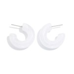 Wholesale chunky Acetate Hoop Earrings Gold Dipped Post D