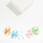 Wholesale chunky Acetate Hoop Earrings Gold Dipped Post D