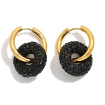 Wholesale linked Metal Pave Rhinestone Hoops Hoop Earrings D