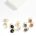 Wholesale linked Metal Pave Rhinestone Hoops Hoop Earrings D