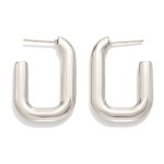 Wholesale metal Rounded Rectangular Hoop Earrings L