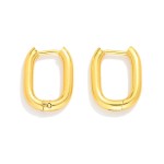 Wholesale metal Oval Hoop Earrings Stainless Steel Tarnish Resistant D