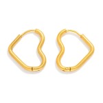 Wholesale metal Heart Hoop Earrings Stainless Steel Tarnish Resistant D