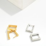 Wholesale metal Square Hoop Earrings Stainless Steel Tarnish Resistant D