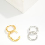 Wholesale twisted Metal Huggie Hoop Earrings Stainless Steel Tarnish Free D