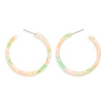 Wholesale marbled Acetate Hoop Earrings D