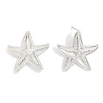 Wholesale textured Metal Starfish Drop Earrings L