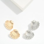Wholesale chunky Metal Shell Post Drop Earrings L