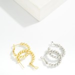 Wholesale metal Beaded Hoop Earrings Gold Dipped D