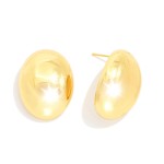 Wholesale metal Oval Come Post Drop Earrings Gold Dipped L