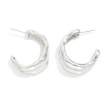 Wholesale wavy Metal Hoop Earrings Gold Dipped D
