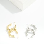 Wholesale metal Bamboo Hoop Earrings Gold Dipped D