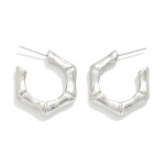 Wholesale metal Bamboo Hoop Earrings Gold Dipped D