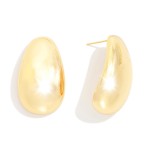 Wholesale chunky Metal Teardrop Drop Earrings Gold Dipped L
