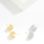 Wholesale spikey Rhinestone Dome Hoop Earrings Gold Dipped L