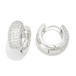 Wholesale pave Cubic Zirconia Huggie Hoop Earrings Gold Dipped L