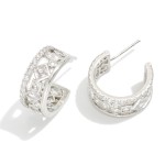 Wholesale metal Cubic Zirconia Hoop Earrings Gold Dipped D