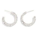 Wholesale cubic Zirconia Pearl Hoop Earrings Gold Dipped D