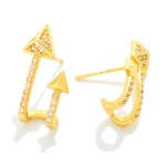 Wholesale cubic Zirconia Double Arrow Cuff Earrings L