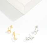 Wholesale cubic Zirconia Double Arrow Cuff Earrings L